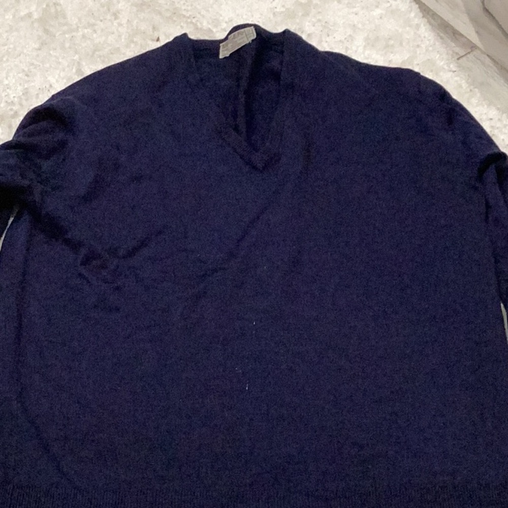 Men's Navy V-Neck Sweater